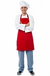 Handsome Chef Posing With Arms Crossed Stock Photo