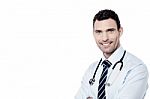 Handsome Male Doctor With Stethoscope Stock Photo