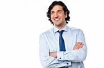 Handsome Male Professional Looking Upwards Stock Photo