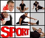 Handsome Sport Guy Showing Sipper Bottle Stock Photo