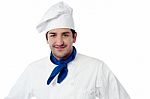 Handsome Young Smiling Chef Stock Photo