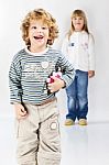 Happy Boy And Girl Stock Photo