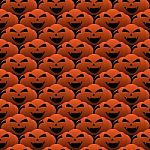 Happy Halloween Smiling Pumpkin Seamless Pattern Stock Photo