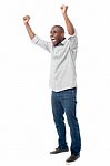 Happy Man Celebrating His Success Stock Photo