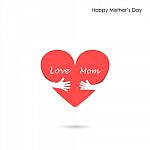 Happy Mothers Day.love Heart Care Logo Stock Photo