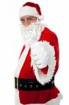 Happy Santa Gesturing Thumbs Up Stock Photo