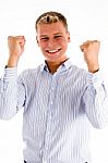 Happy Successful Male Stock Photo