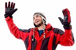 Happy Young man In Winter Cap Stock Photo