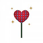 Heart Love Lollipop Sweet Food Flat Design Icon  Illustrat Stock Photo