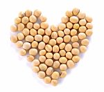 Heart Of Soy Beans Isolated On The White Background Stock Photo