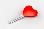 Heart Shaped Key Stock Photo