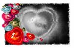 Heart-shaped Set Different Color On Abstract Black Background Stock Photo