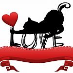 Heart With Cat- Love Stock Photo