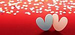 Hearts On Red Background For Valentines Day Stock Photo