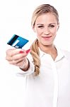 Here Is Debit Cum Shopping Card For You Stock Photo