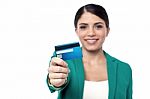 Here Is Your New Credit Card ! Stock Photo