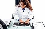 High Angle View Of Doctor Busy In Work Stock Photo