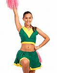 High School Cheerleader Dancing Stock Photo