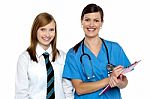 High School Girl In Doctors Clinic Stock Photo