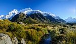 Hooker Valley Track,mount Cook, New Zealand Stock Photo