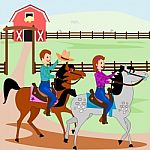 Horseback Riding Stock Photo