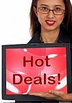 Hot Deals Computer Message Stock Photo