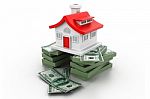 House On Money Stack Stock Photo