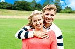 Husband Hugging His Wife From Back Stock Photo