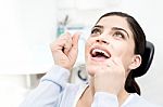 I Am Floss My Teeth Regularly Stock Photo