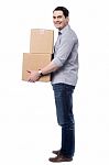 I Am In Q To Book These Parcels Stock Photo