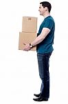 I Am In Queue For Booking A Parcels Stock Photo