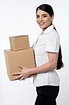 I Got My Parcels ! Stock Photo