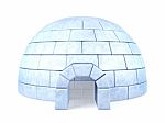 Iced Igloo Isolated On White Background Stock Photo