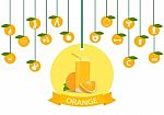 Illustration Of A Glass Of Orange Juice , Infographic Elements Stock Photo