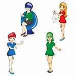 Illustration Of Character Of Business Butifull Women On White Ba Stock Photo