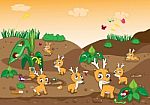 Illustration Of Deer Cartoon Stock Photo