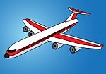 Illustration Of Flying Airplane Isolated- Illustration Stock Photo