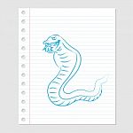 Illustration Of Snake Cartoon On Paper Sheet - Illustratio Stock Photo