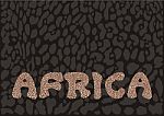 Inscription Africa With Leopardia Camouflage Stock Photo