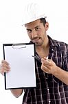 Intelligent Architect With Note Pad Stock Photo