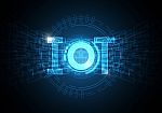 Internet Of Things Technology Circle Abstract Background Stock Photo