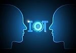 Internet Of Things Technology Circle Human Head Abstract Backgro Stock Photo