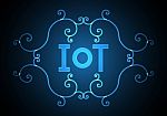 Internet Of Things Technology Monogram Abstract Background Stock Photo