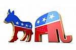 Isolated Democrat And Republican Stock Photo