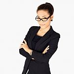 Isolated Young Business Woman Stock Photo