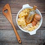 Italian Foods Concept And Menu Design. Various Kind Of Pasta Far Stock Photo