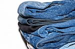 Jeans Stacked Stock Photo