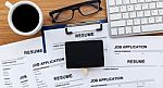 Job Search With Blank Sign Stock Photo