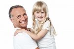 Joyful Father With Cute Little Daughter Stock Photo