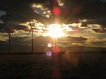 Judith Gap,mt Windmills Stock Photo